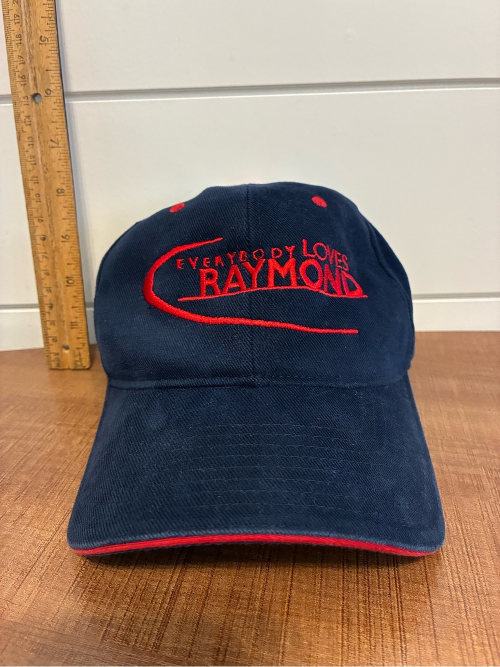Navy Baseball Cap with Red Embroidery